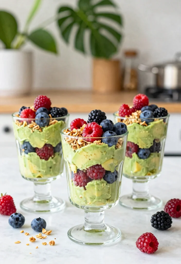 12 Vegan Avocado Recipes for Creamy Plant-Based Meals - 6. Avocado and Berry Parfait 1
