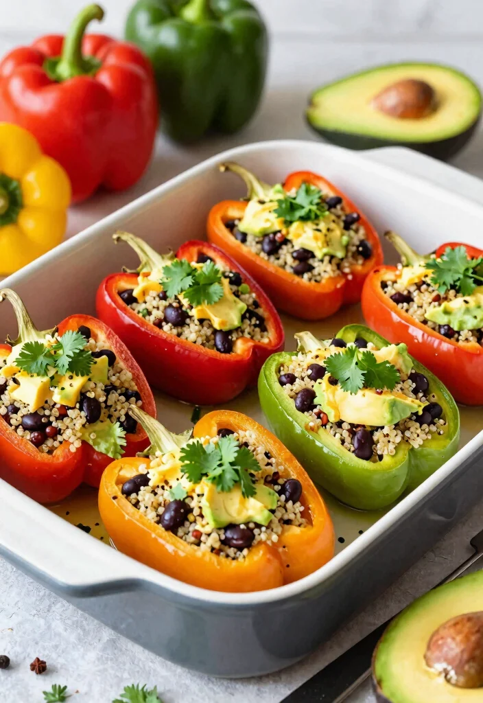 12 Vegan Avocado Recipes for Creamy Plant-Based Meals - 9. Avocado Stuffed Peppers 1