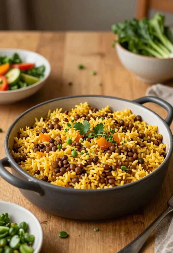 12 Vegan Rice Casserole Recipes for Comforting Family Meals - 12. Curried Lentil Rice Casserole 1