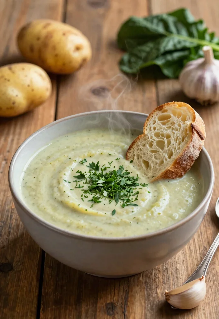 12 Vegan Swiss Chard Recipes for Hearty Greens Based Meals - 1. Creamy Swiss Chard and Potato Soup 1