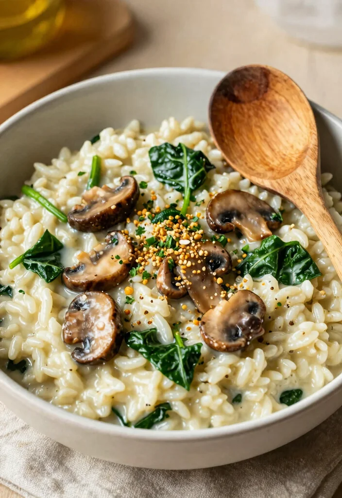 12 Vegan Swiss Chard Recipes for Hearty Greens Based Meals - 4. Swiss Chard and Mushroom Risotto 1
