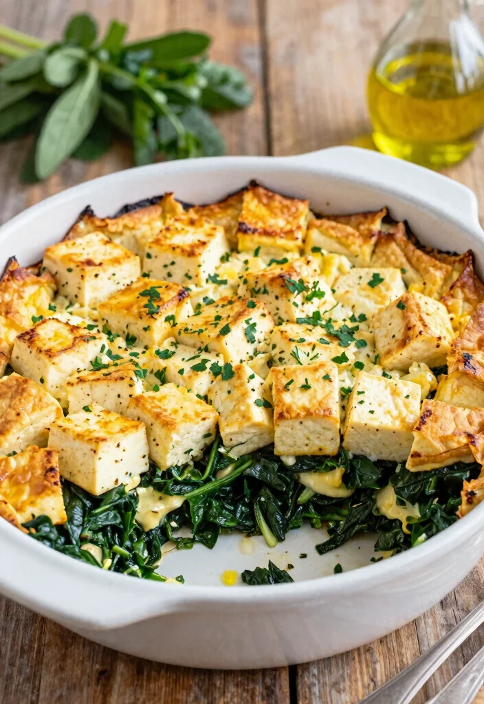 12 Vegan Swiss Chard Recipes for Hearty Greens Based Meals - 6. Baked Swiss Chard and Tofu Casserole 1