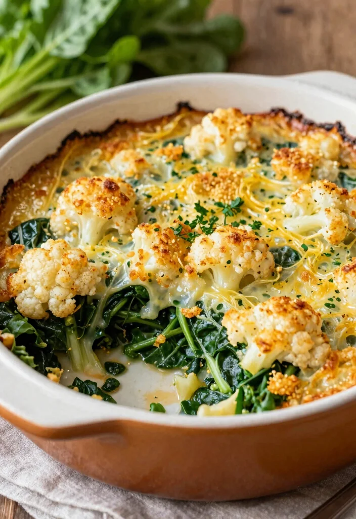 12 Vegan Swiss Chard Recipes for Hearty Greens Based Meals - 9. Swiss Chard and Cauliflower Gratin 1